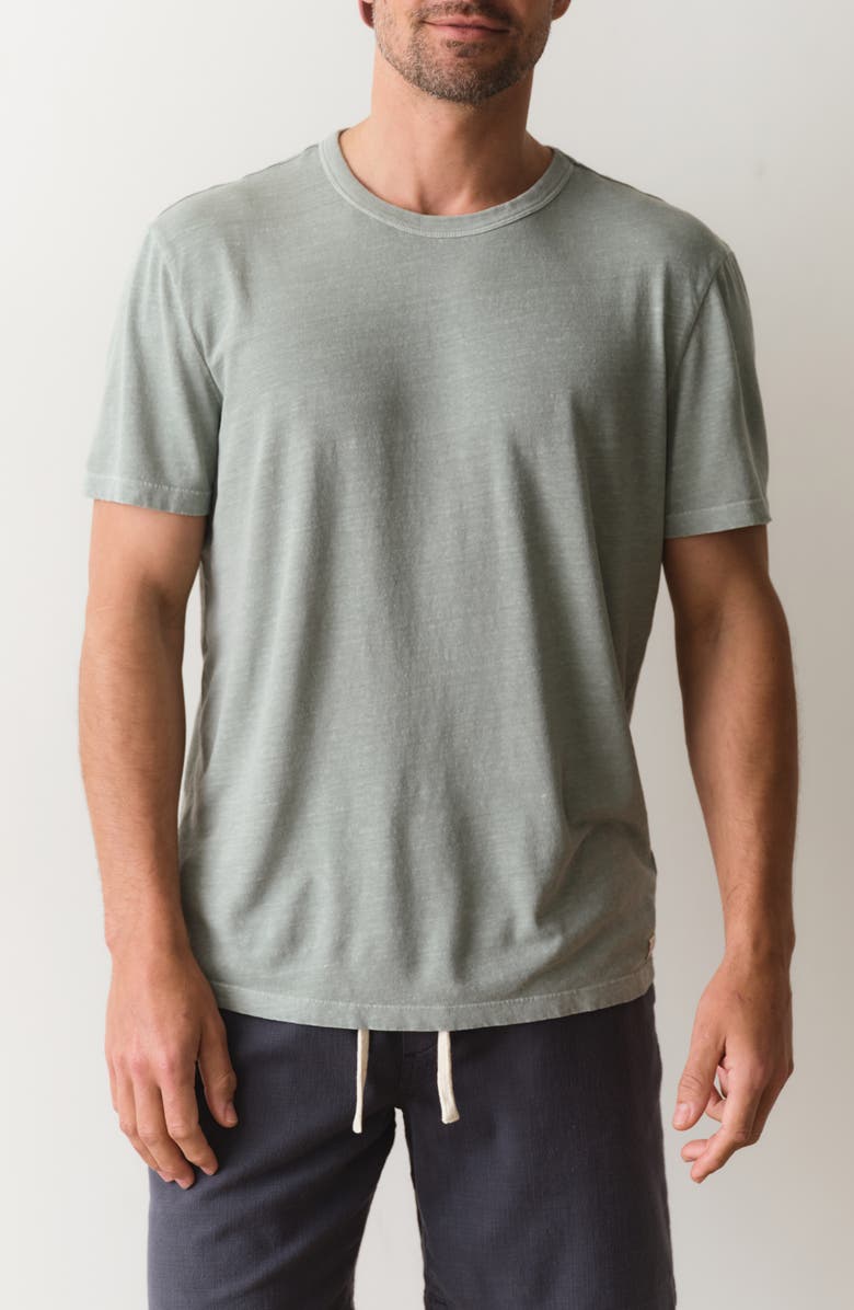 Marine Layer Relaxed Hemp & Cotton T-Shirt, Main, color, Iceberg Green