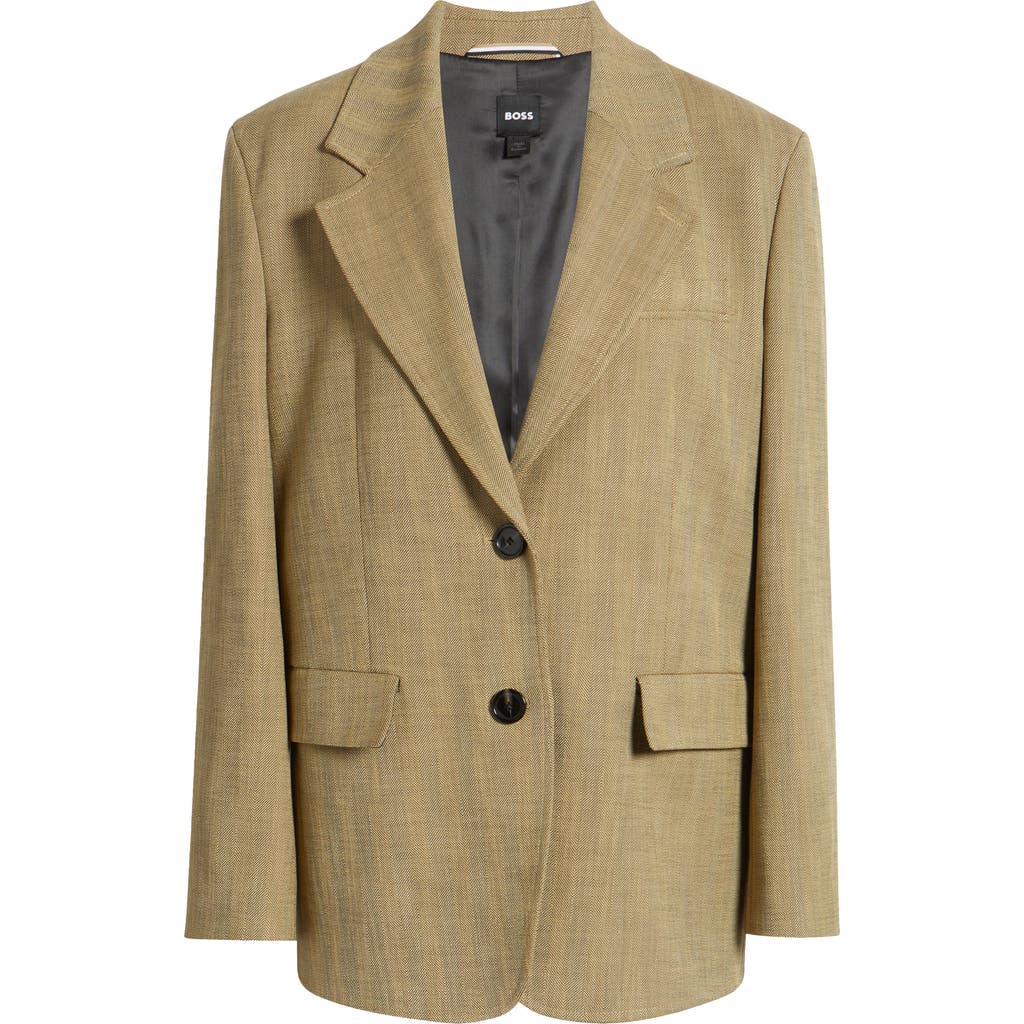 Hugo Boss Boss Jovana Single Breasted Blazer In Dijon Herringbone