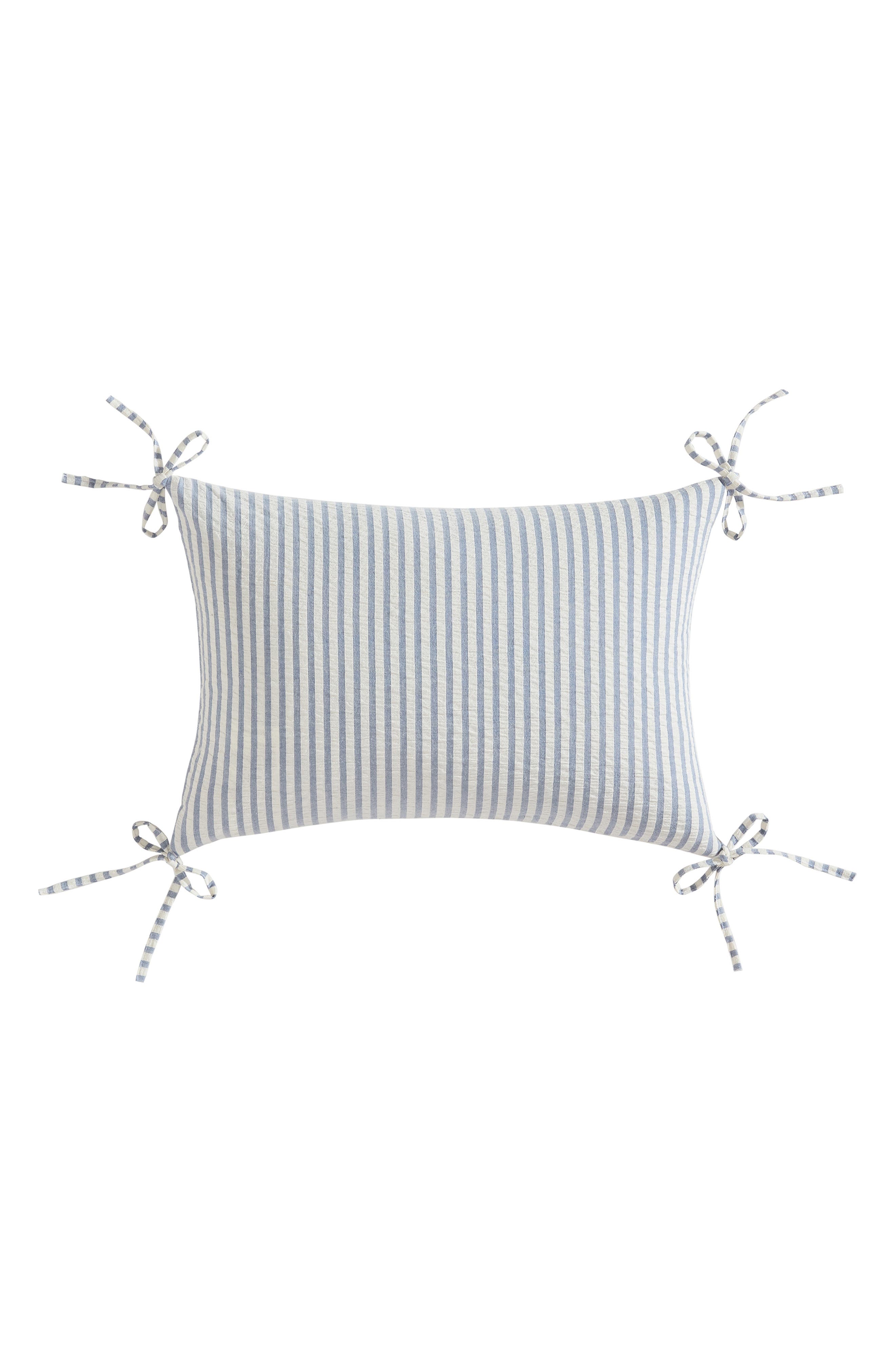 Palm Aire Seersucker Medley Bow Accent Pillow