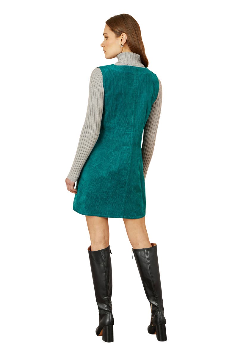 Yumi Cord Tunic Dress With Pockets, Alternate, color, Teal