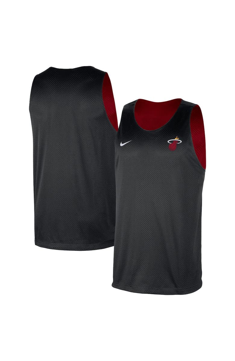Nike Men's Nike Red/Black Miami Heat Courtside Reversible Mesh Practice Jersey, Alternate, color, Red