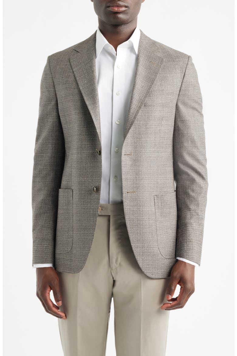 Hyperlight Soft Brown Wool & Silk Blend Sport Coat, Main, color, BROWN