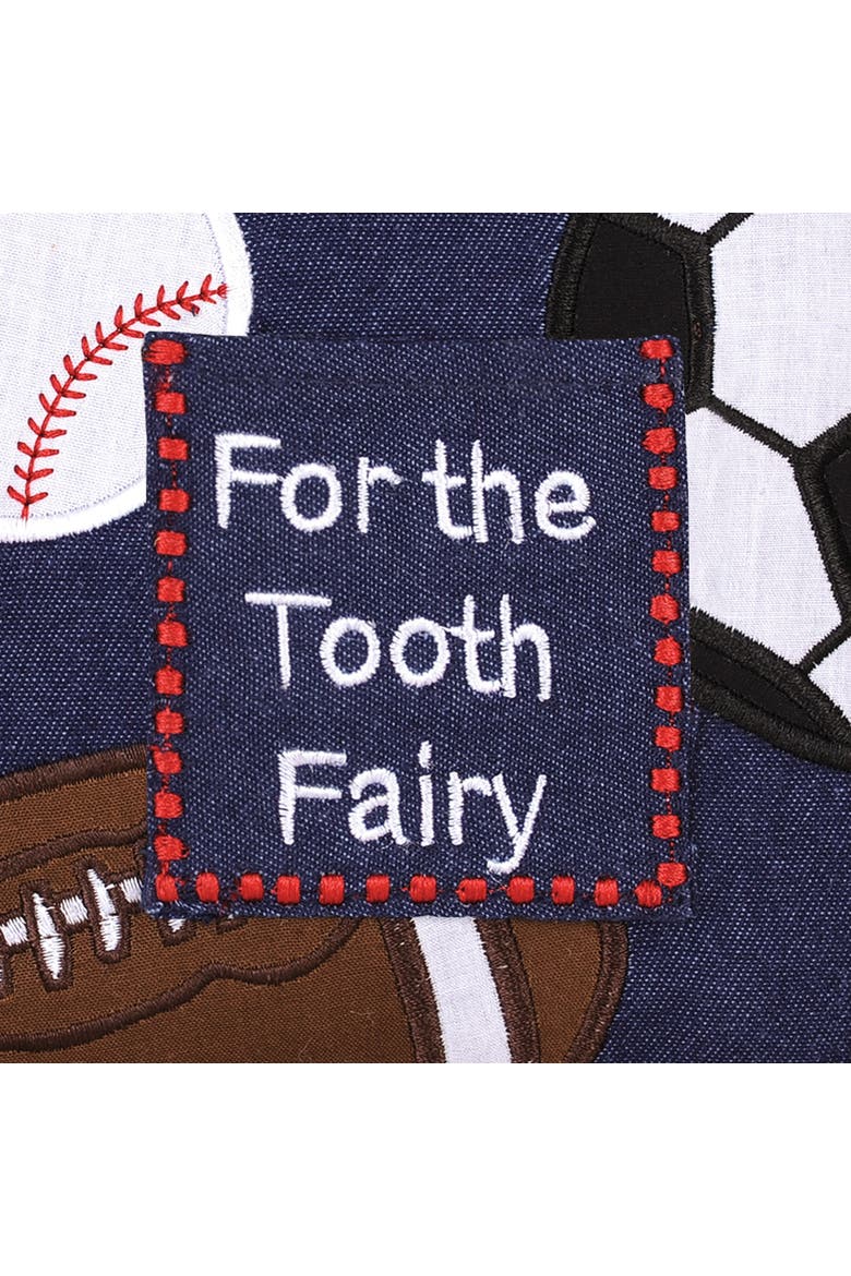 "For the Tooth Fairy" Embroidered Small/Petite Size Accent Pillow, 6" x 6", Alternate, color, Blue