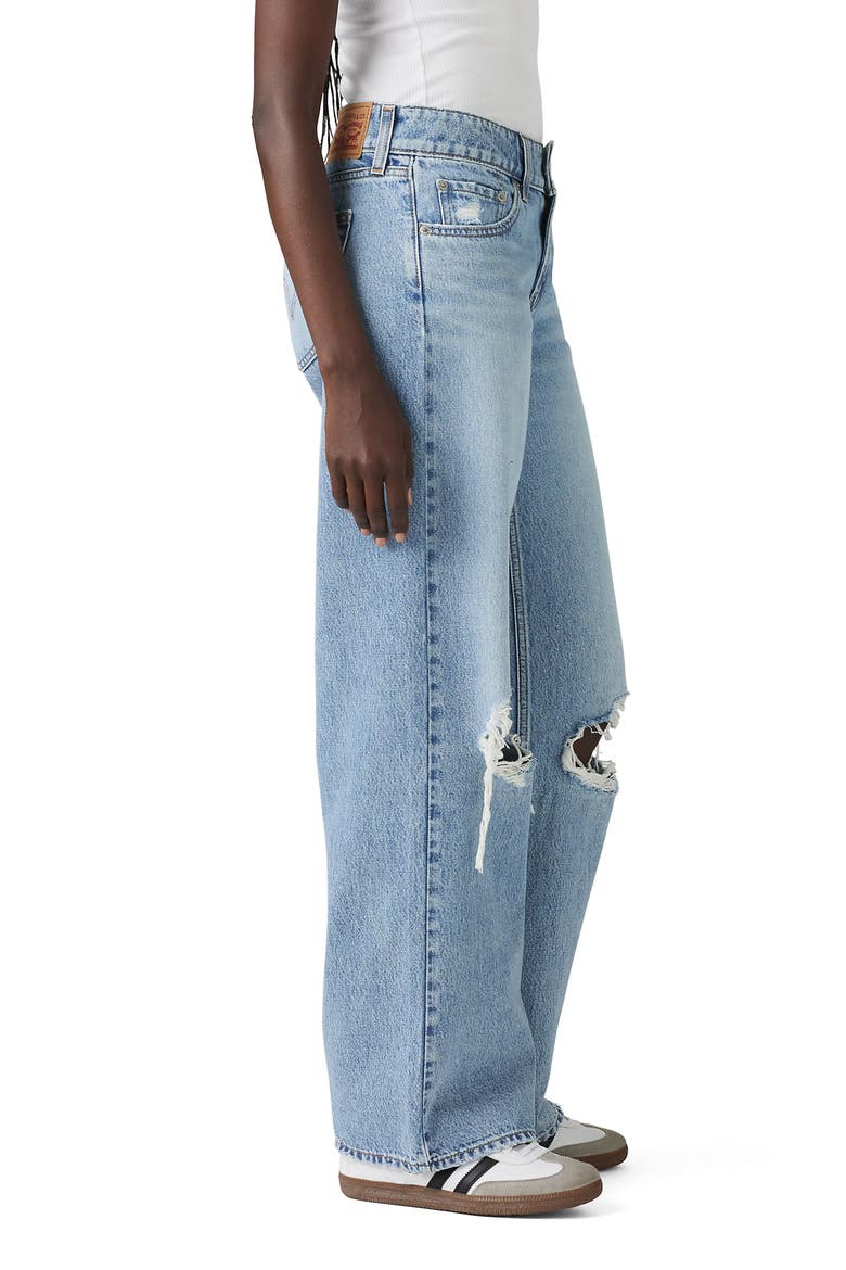 Ripped Superlow Wide Leg Jeans, Alternate, color, TABLE TALK W DX