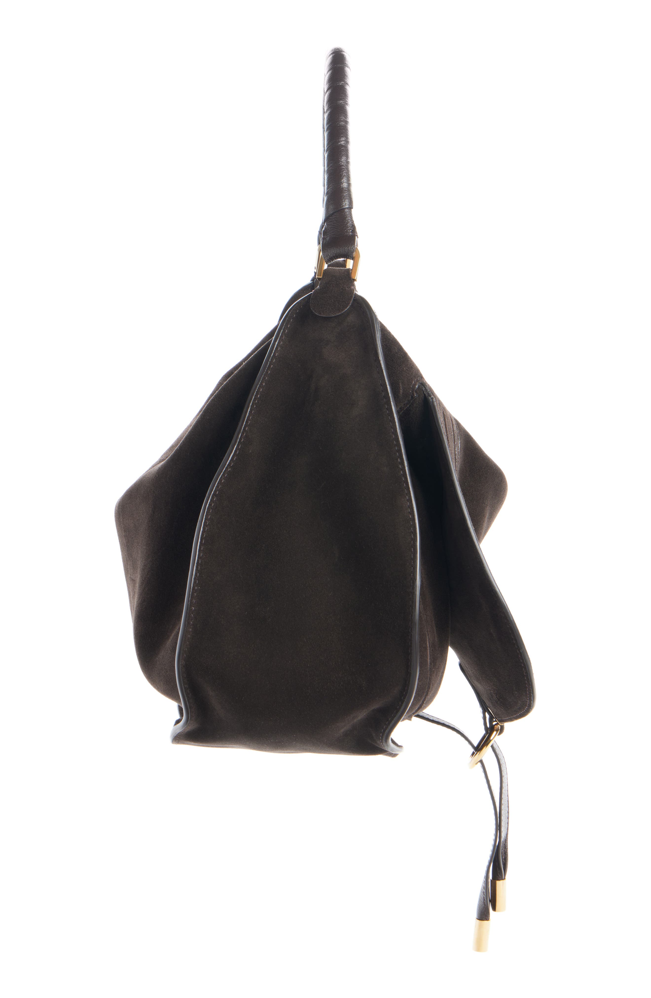 Chloé Medium Marcie Suede Shoulder Bag, Alternate, color, Kohl Brown