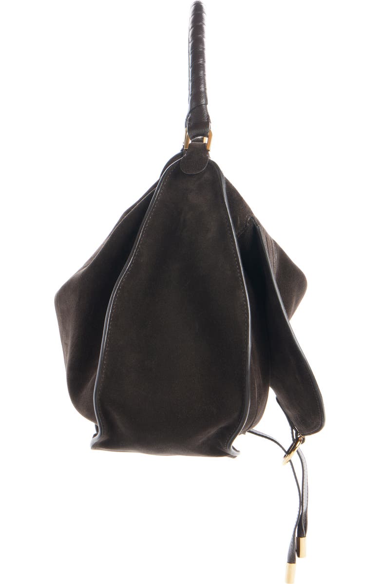 Chloé Medium Marcie Suede Shoulder Bag, Alternate, color, Kohl Brown
