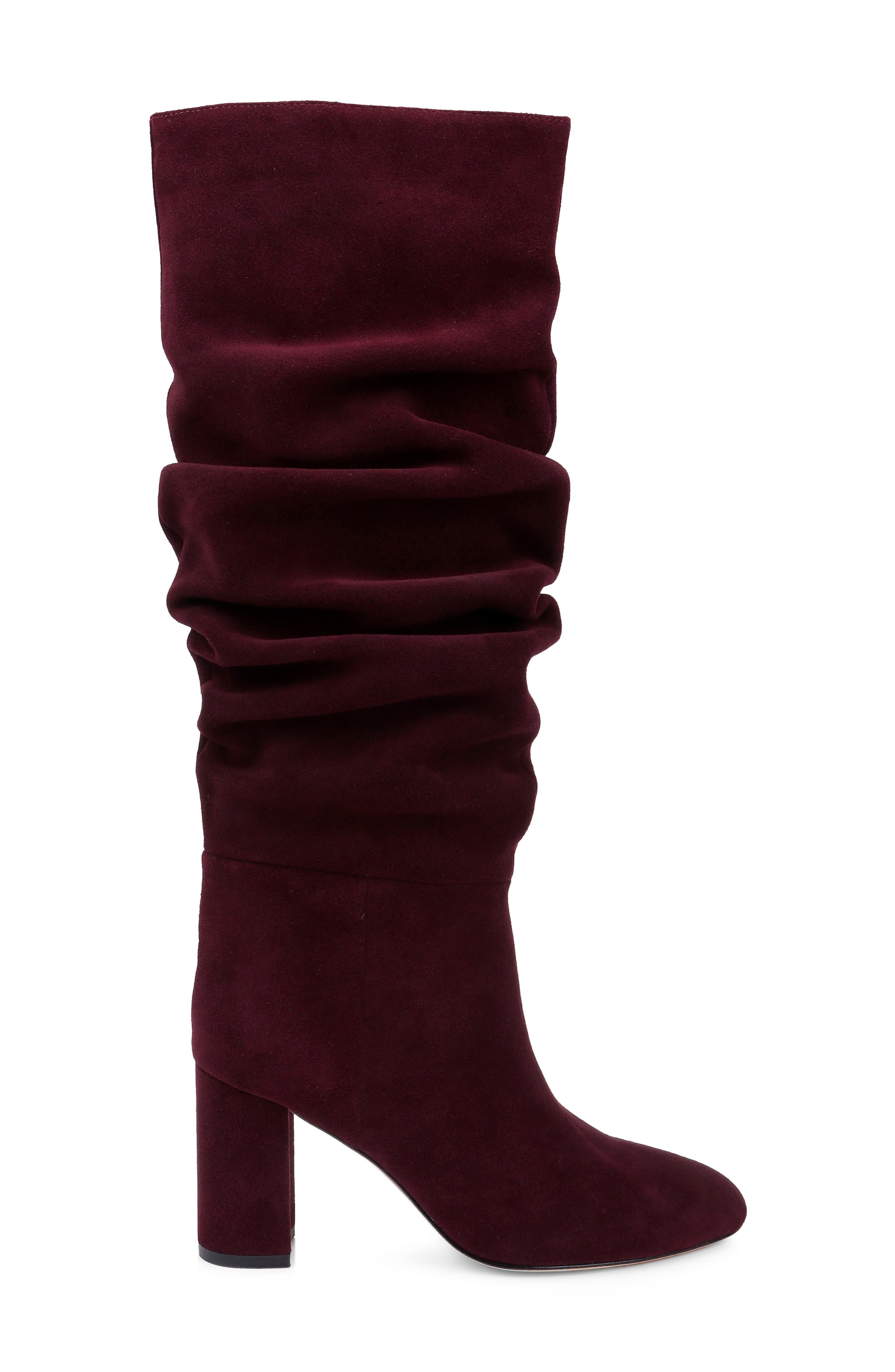 Fletcher Lace Knee High Boot, Alternate, color, BURGUNDY SUEDE