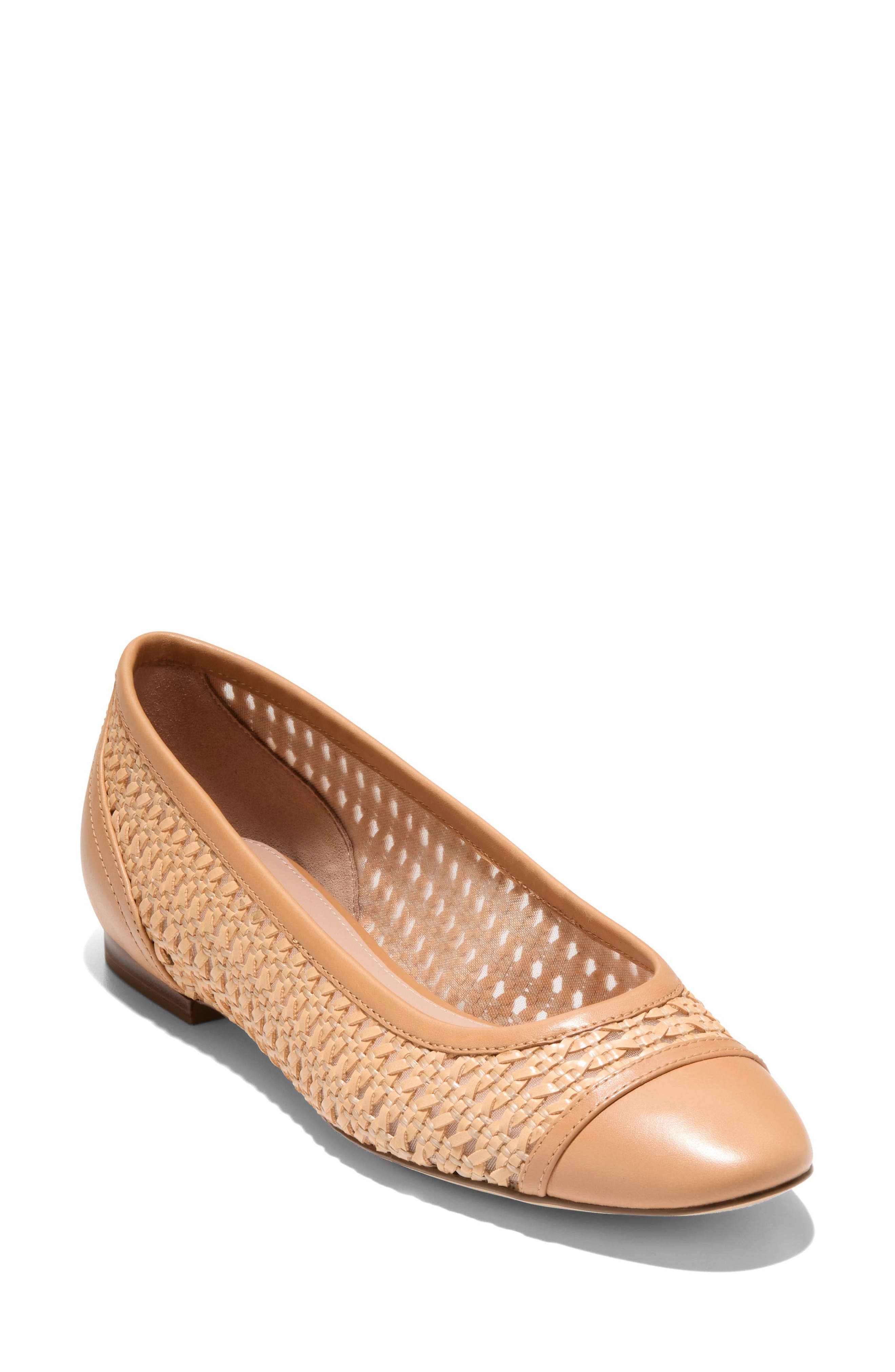 Cole Haan Raquelle Demi Ballet Flat, Main, color, Natural Raffia/ Biscuit