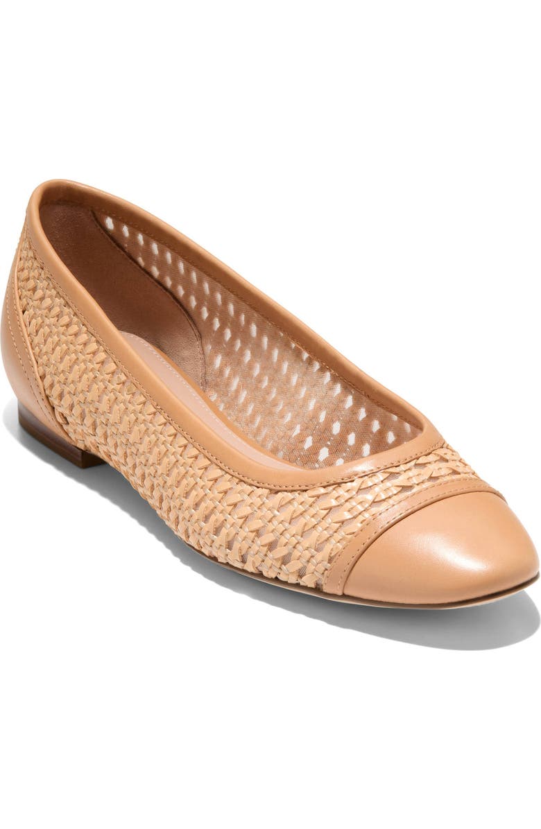 Cole Haan Raquelle Demi Ballet Flat, Main, color, Natural Raffia/ Biscuit