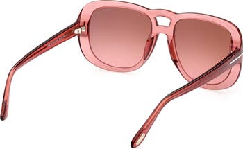56mm Gradient Aviator Sunglasses