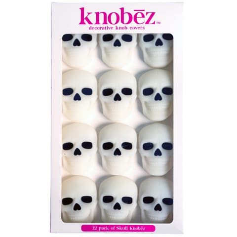 Decorative Knob Cover, Skull, 12 pack