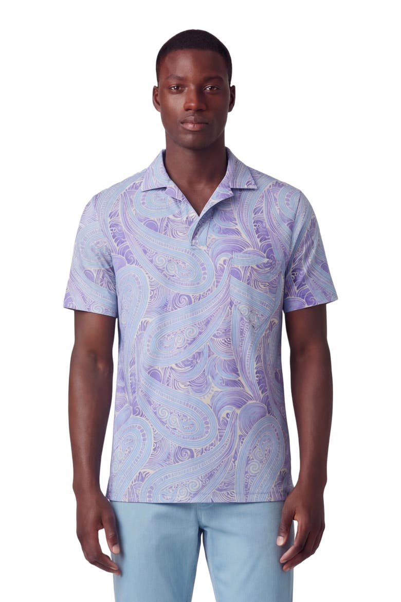 Marakesh Paisley Mens Wool Johnny Collar Polo, Main, color, MARAKESH PAISLEY HELIO