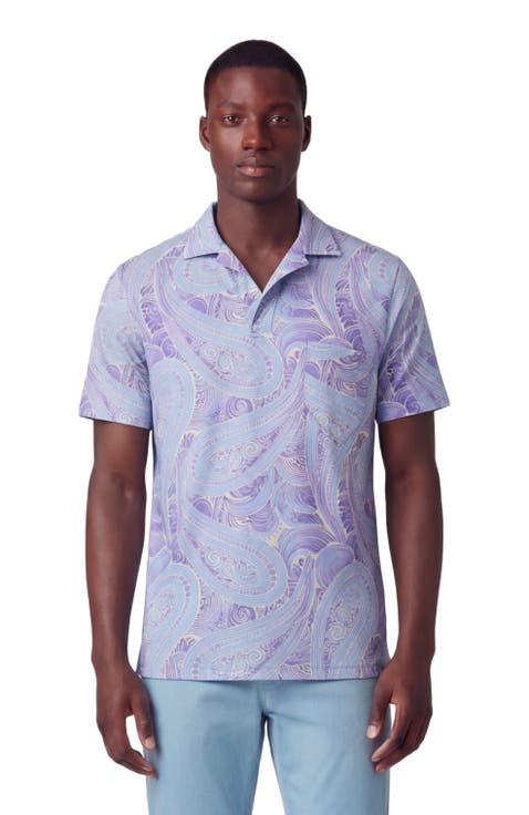 Marakesh Paisley Mens Wool Johnny Collar Polo