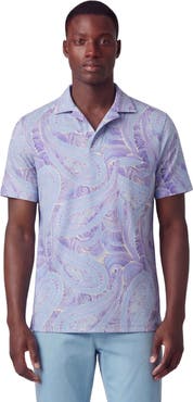 Lords of Harlech Marakesh Paisley Mens Wool Johnny Collar Polo