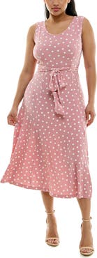 Nina Leonard Crewneck Sleeveless Midi Dress