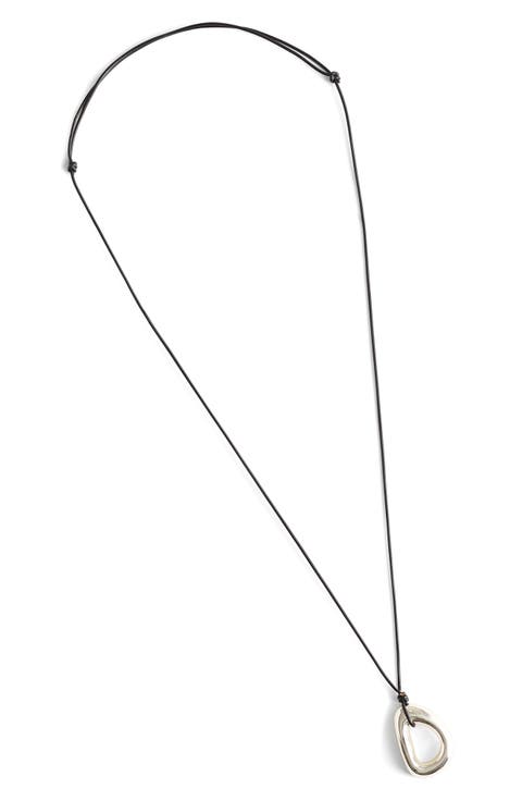 Sculptural Pendant Cord Necklace