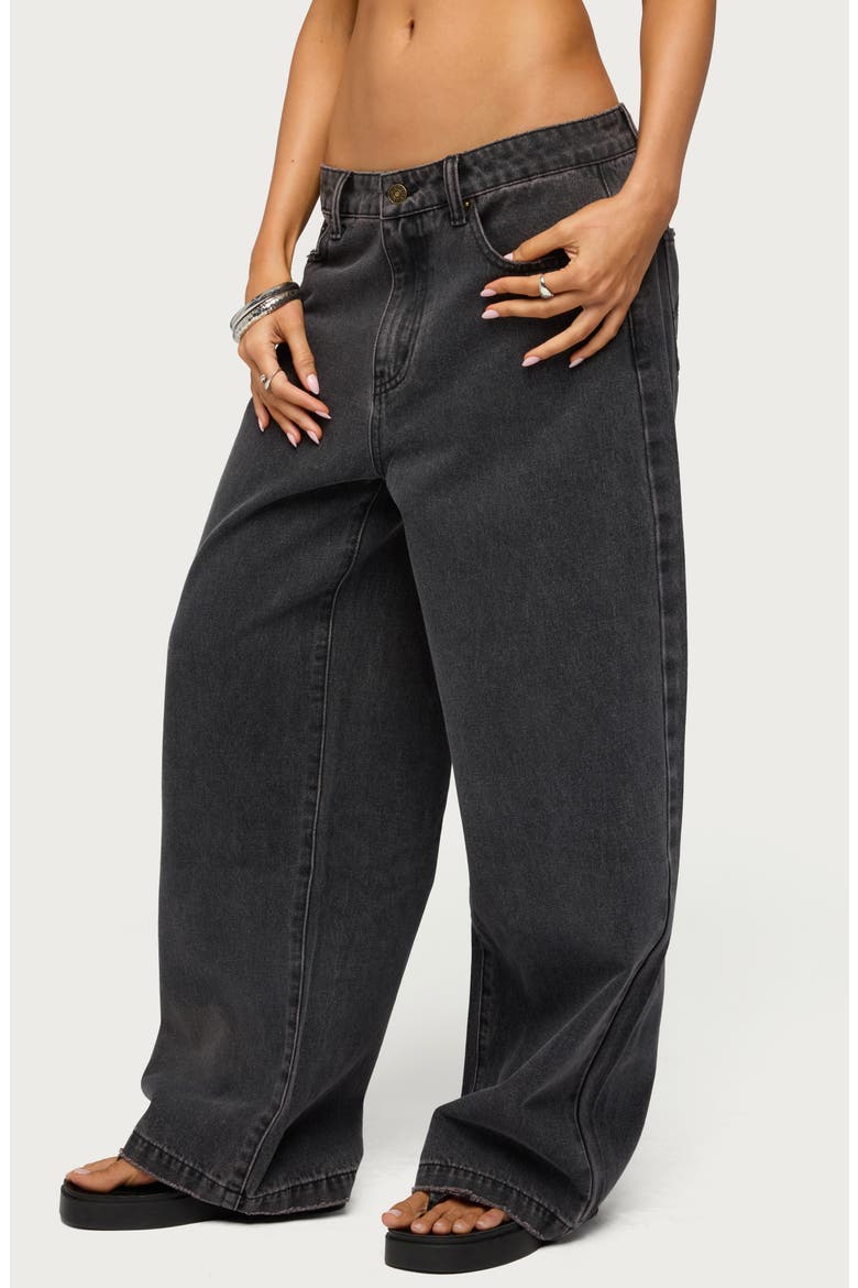 Nichol Low Rise Baggy Jeans, Alternate, color, BLACK-WASHED