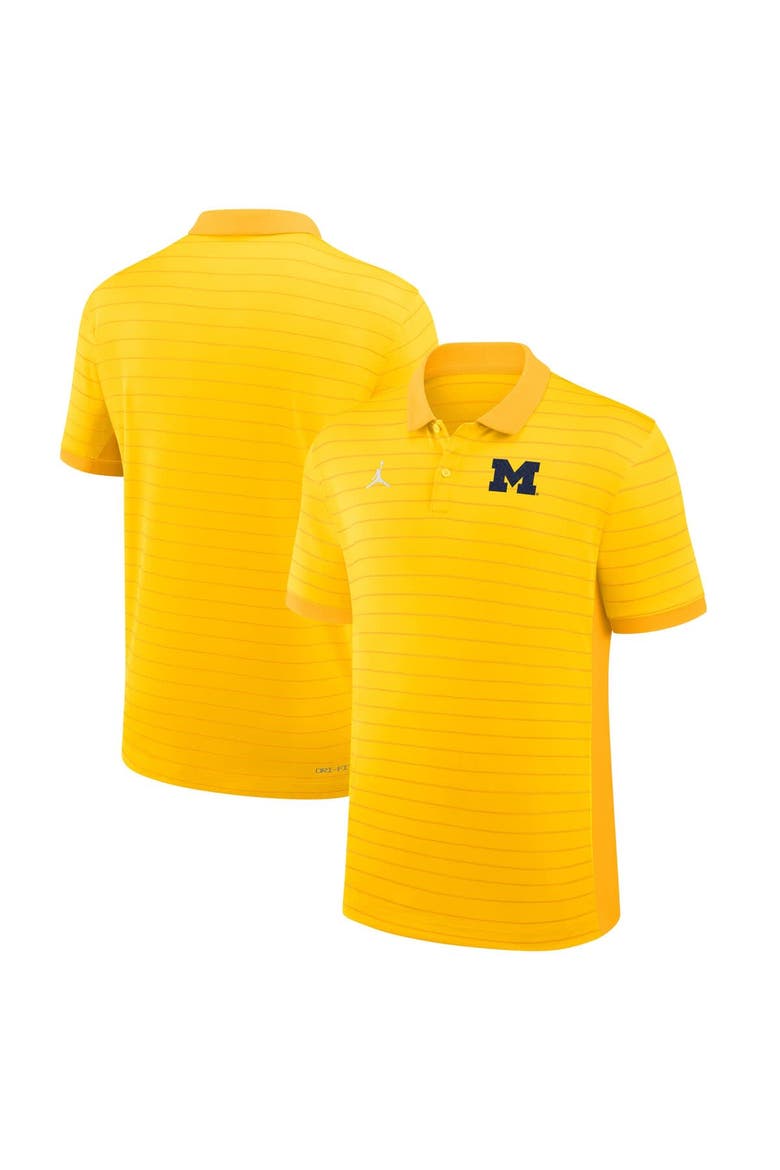 Men's Jordan Brand Maize Michigan Wolverines 2025 Early Season Coaches Sideline Victory Stripe Performance Polo, Alternate, color, Maize