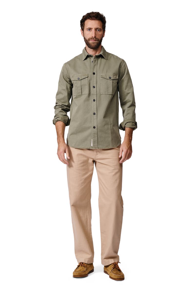 Aubin Cole Long Sleeve Twill Overshirt, Alternate, color, Pale Khaki