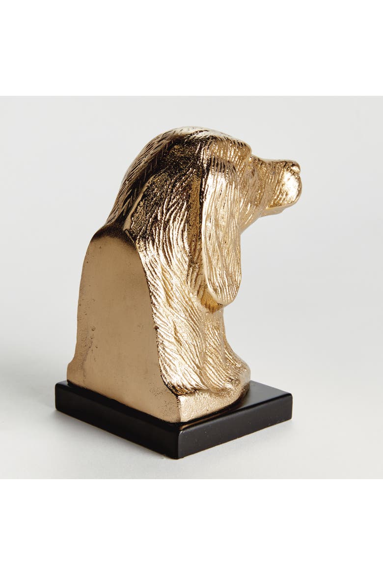 Distinguished Dog Bust Sculpture - Handcrafted, Alternate, color, Gold