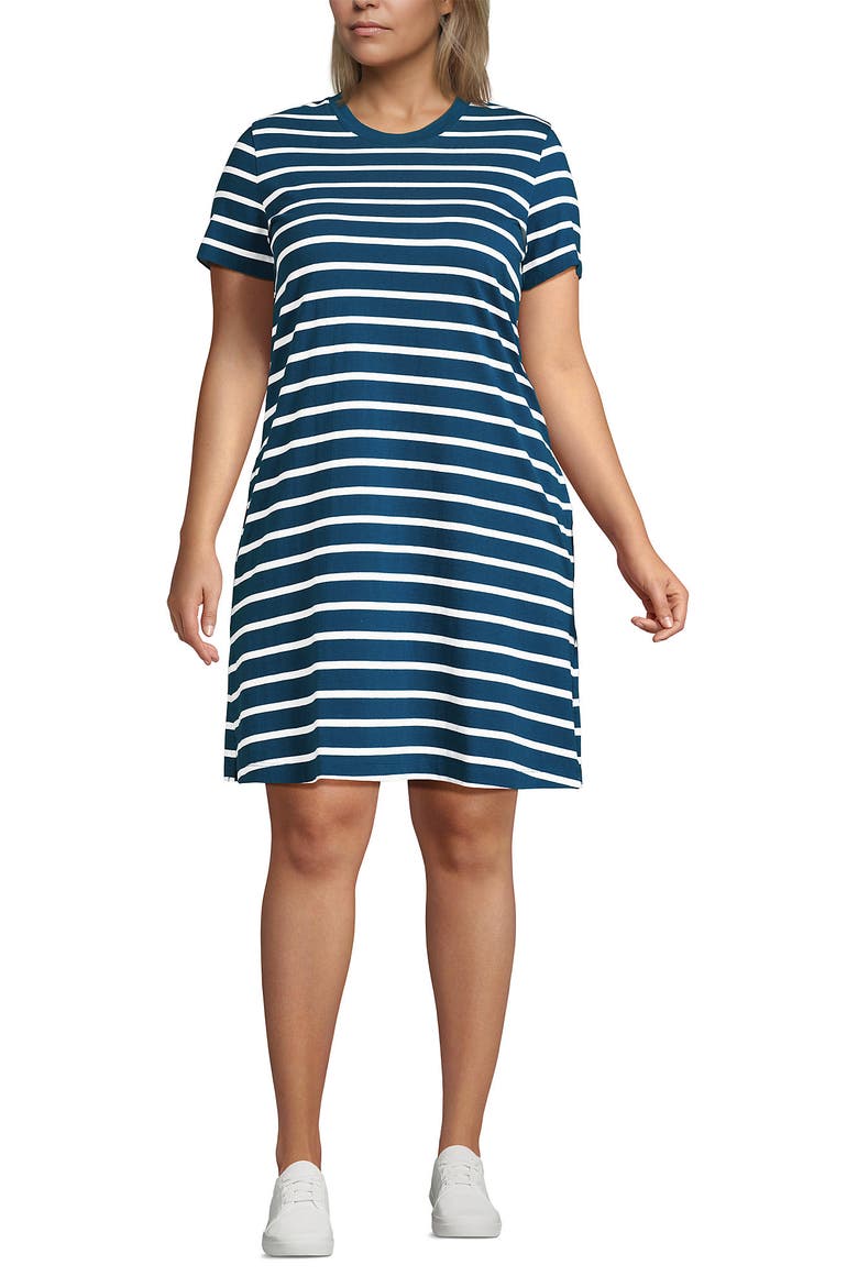 plus size womens t shirt dresses L I V D Women's Mia Everyday T-Shirt Dress, Navy, 3X