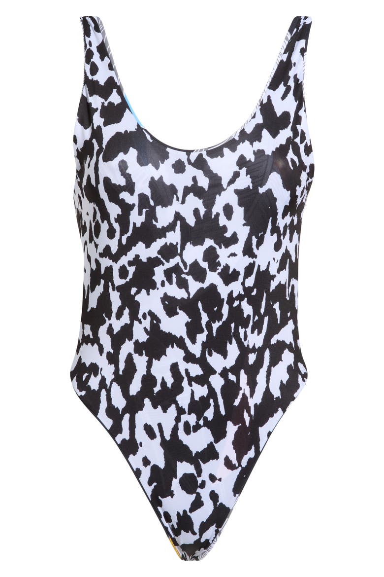 Claire Reversible One-Piece Swimsuit, Alternate, color, BLACK