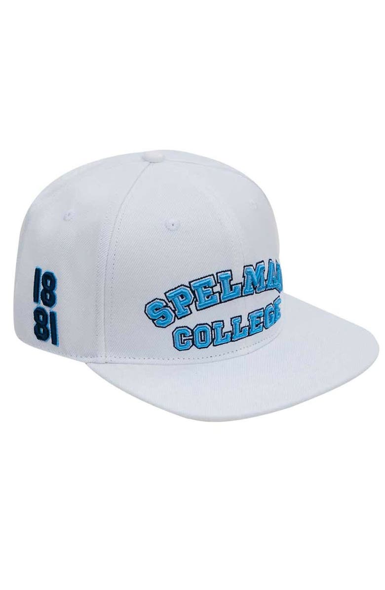 PRO STANDARD Men's Pro Standard White Spelman College Jaguars Primary Logo Evergreen Wool Snapback Hat, Main, color, White