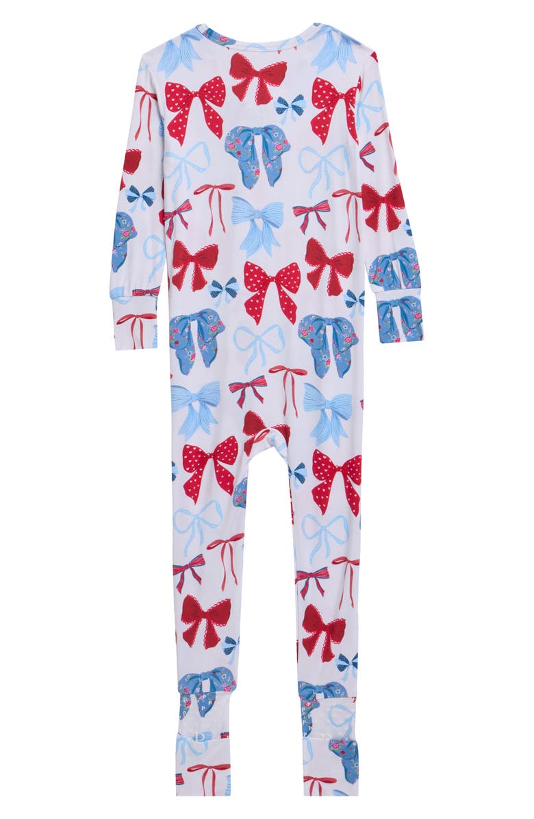 Posh Peanut Fitted Convertible One-Piece Pajamas, Alternate, color, White