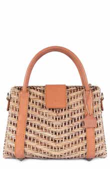 Jelavu Morgana Rattan & Leather Shoulder Bag