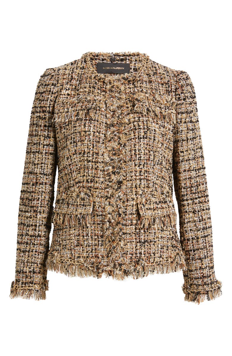 KOBI HALPERIN Lisa Bouclé Tweed Jacket, Alternate, color, Gold