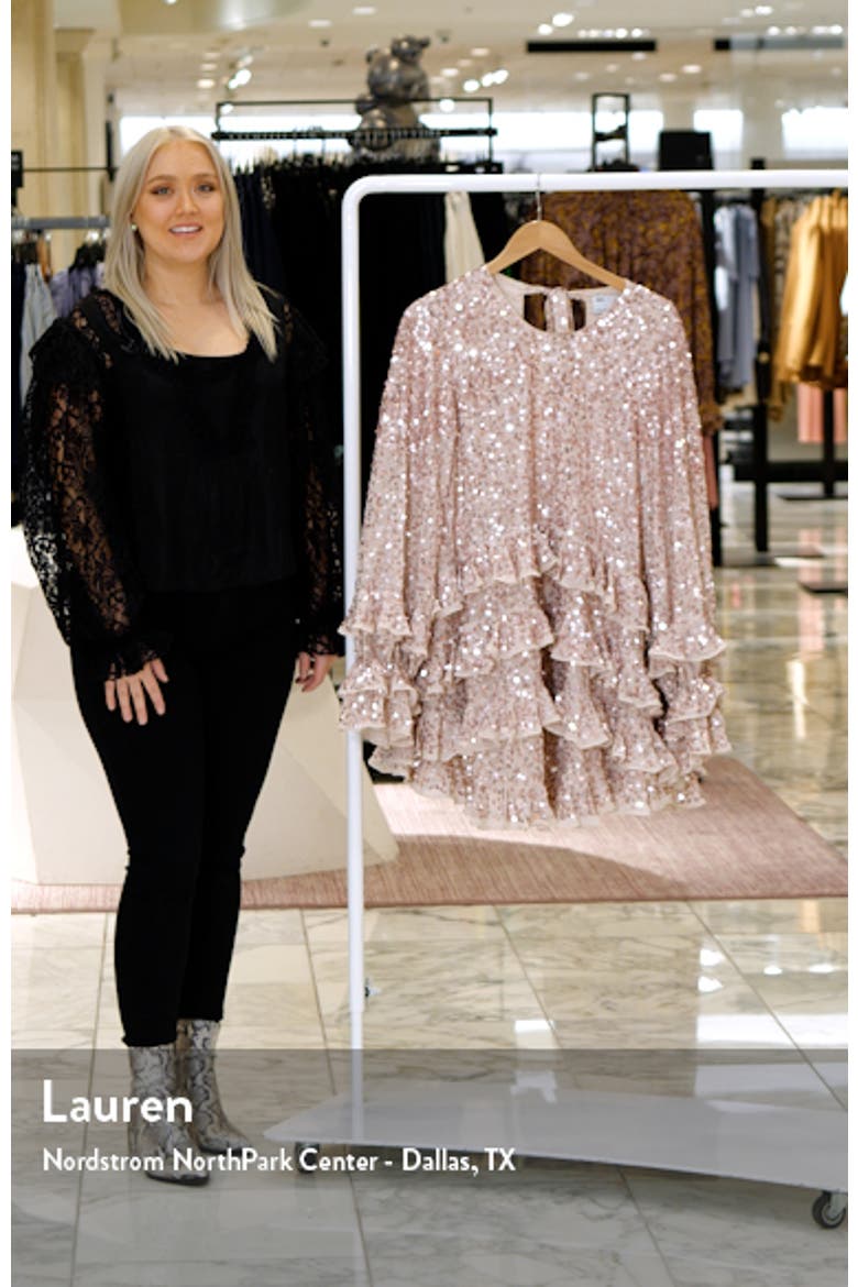 Sequin Ruffle Shift Dress video