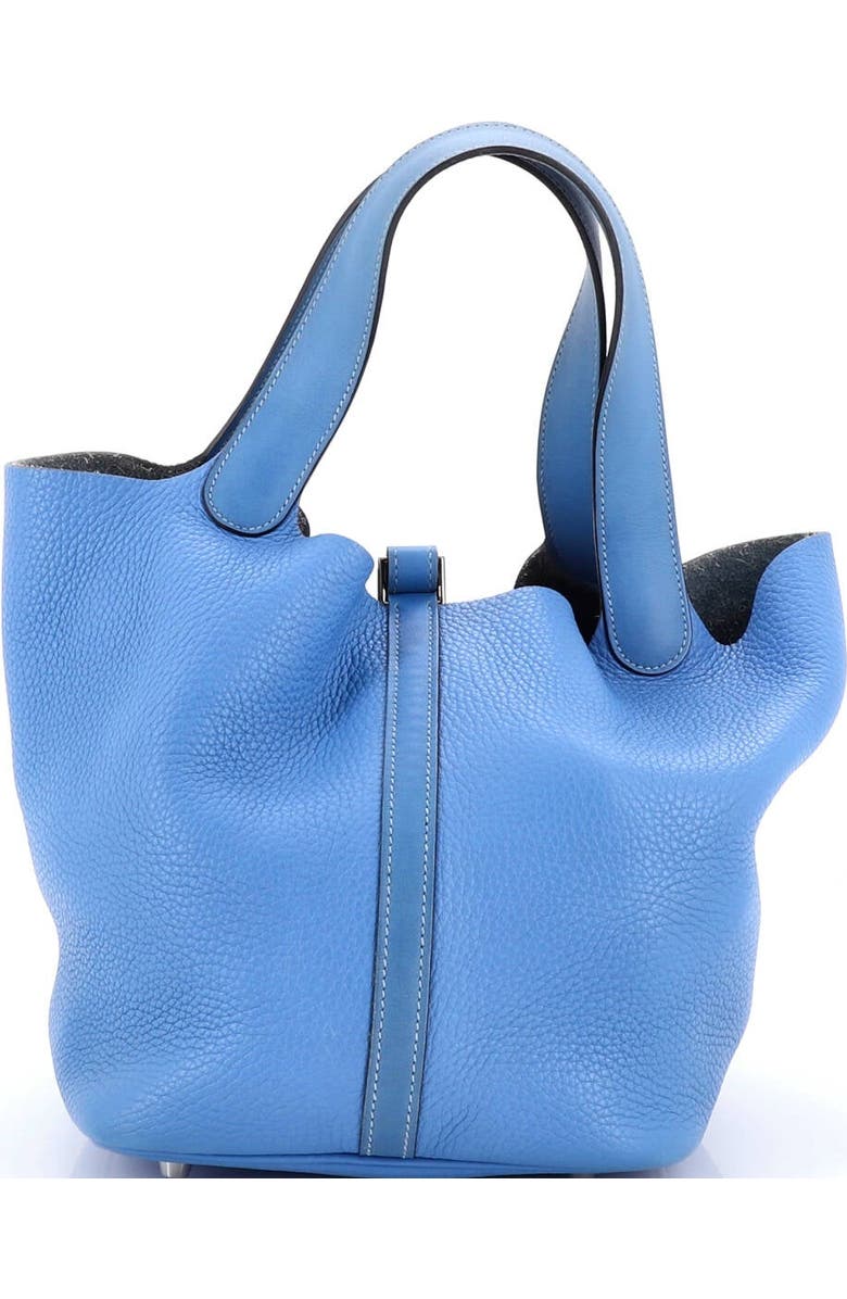 Pre-Owned Hermes Picotin Lock Bag Clemence MM, Alternate, color, Bleu Paradis