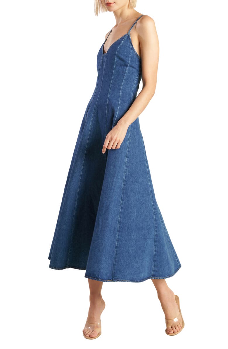 FREEMARKET Sleeveless Denim Midi Dress, Alternate, color, 
