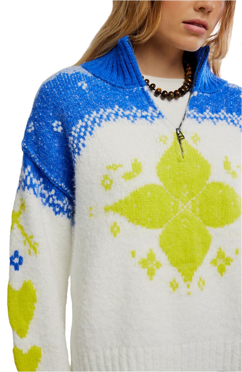 Free People Mythical Half Zip Pullover, Alternate, color, Starbright Combo