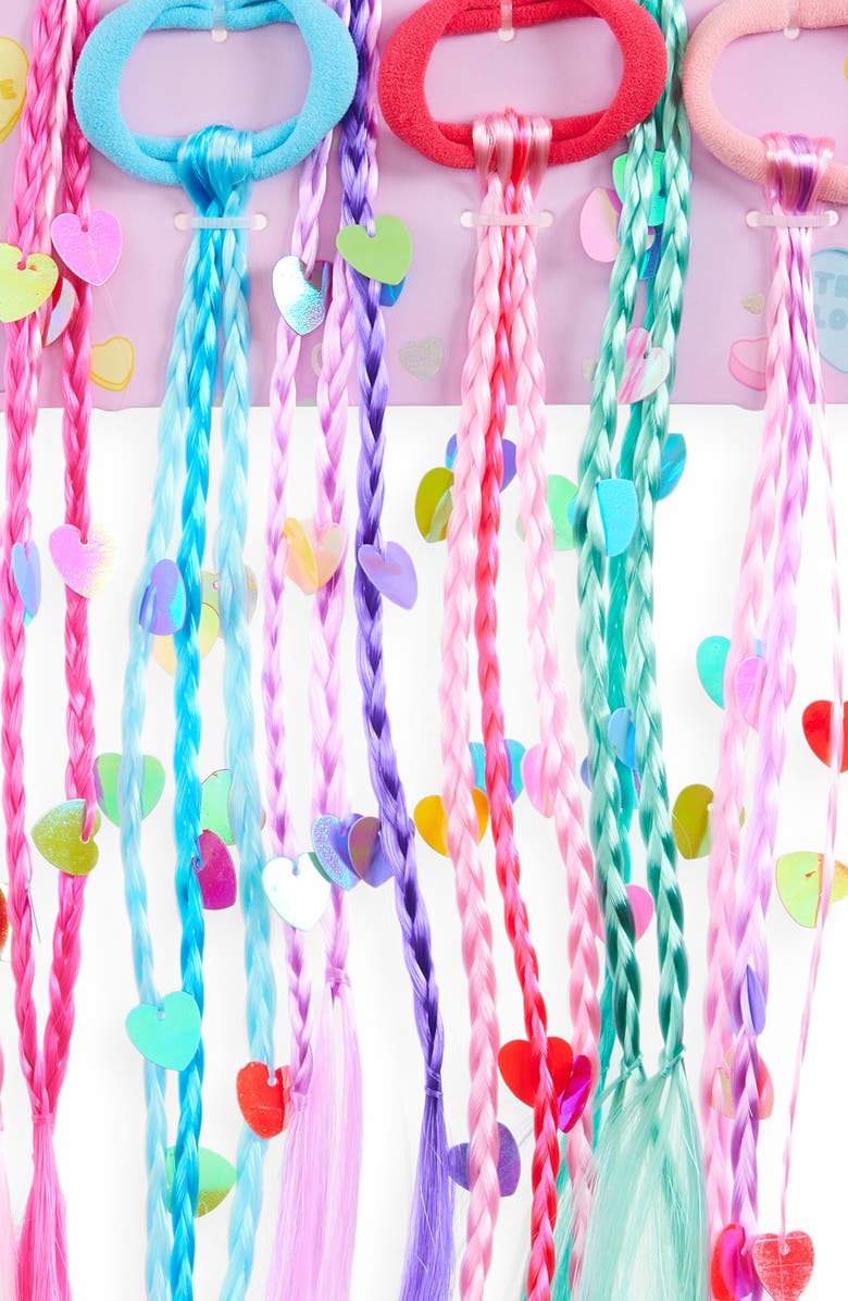 Capelli New York 6-Pack Assorted Braided Faux Hair Ponytail Holders, Alternate, color, Multi