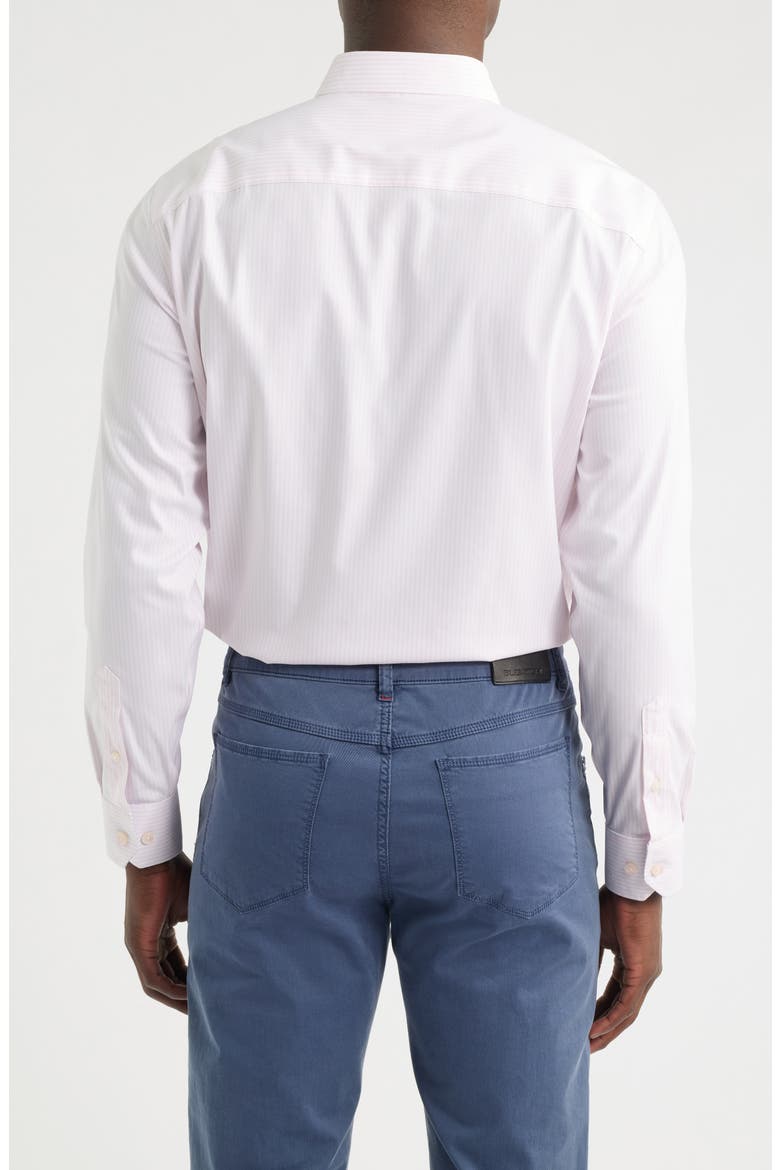 Ovation Stripe Non-Iron Stretch Cotton Button-Down Shirt, Alternate, color, PINK STRIPED OXFORD