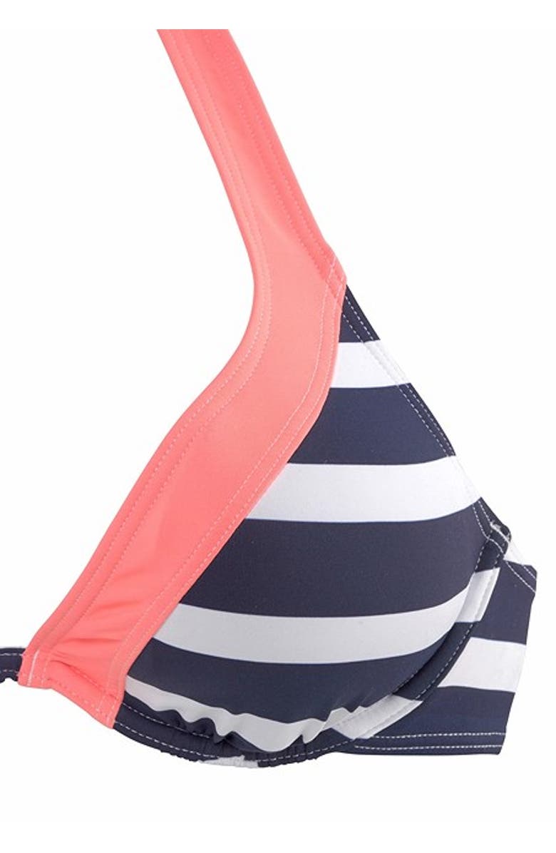 LASCANA Striped Underwire Bikini Top Size 40C, Alternate, color, Navy Striped