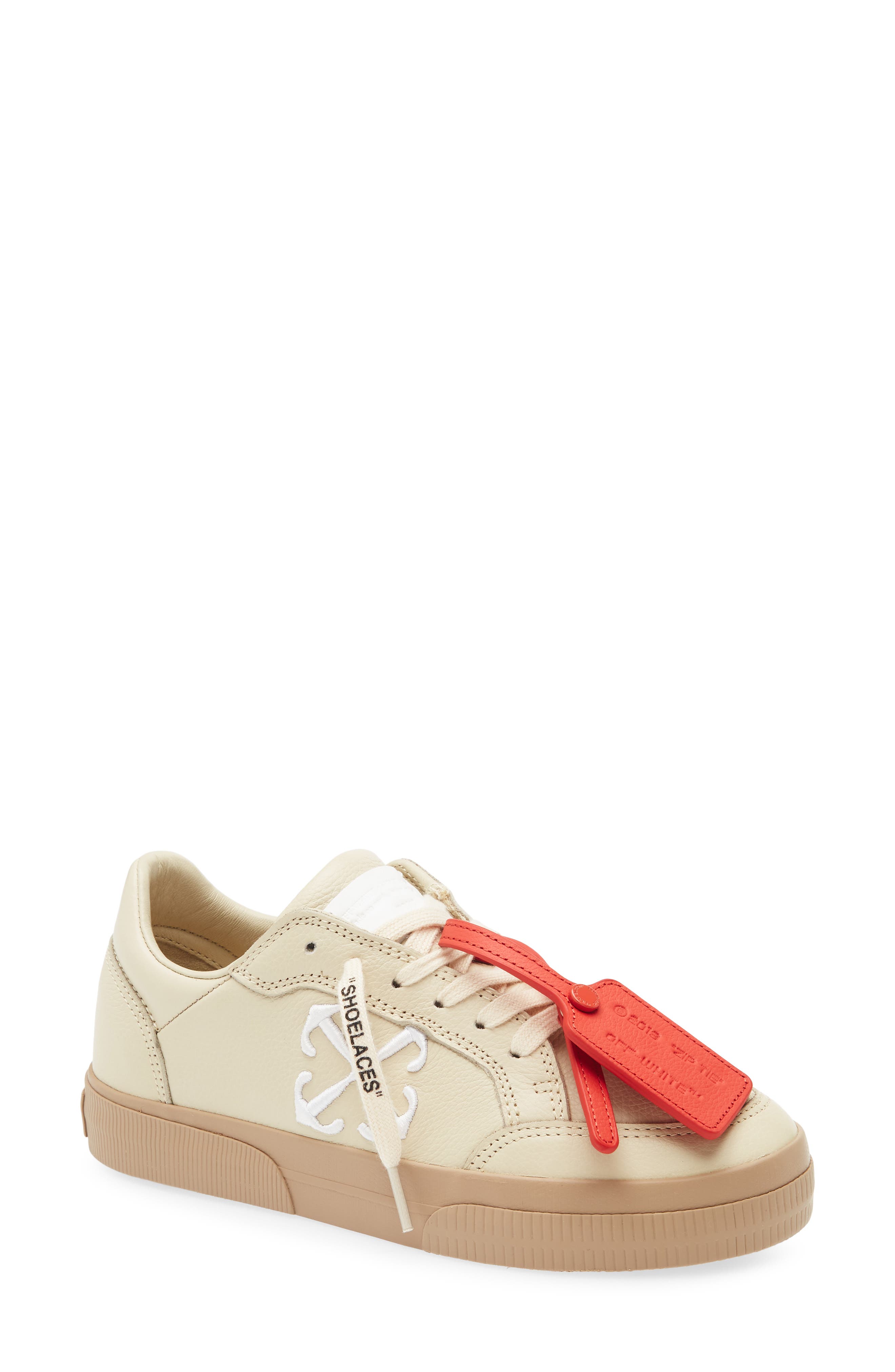 Off-White New Low Vulcanized Calfskin Leather Sneaker, Main, color, 