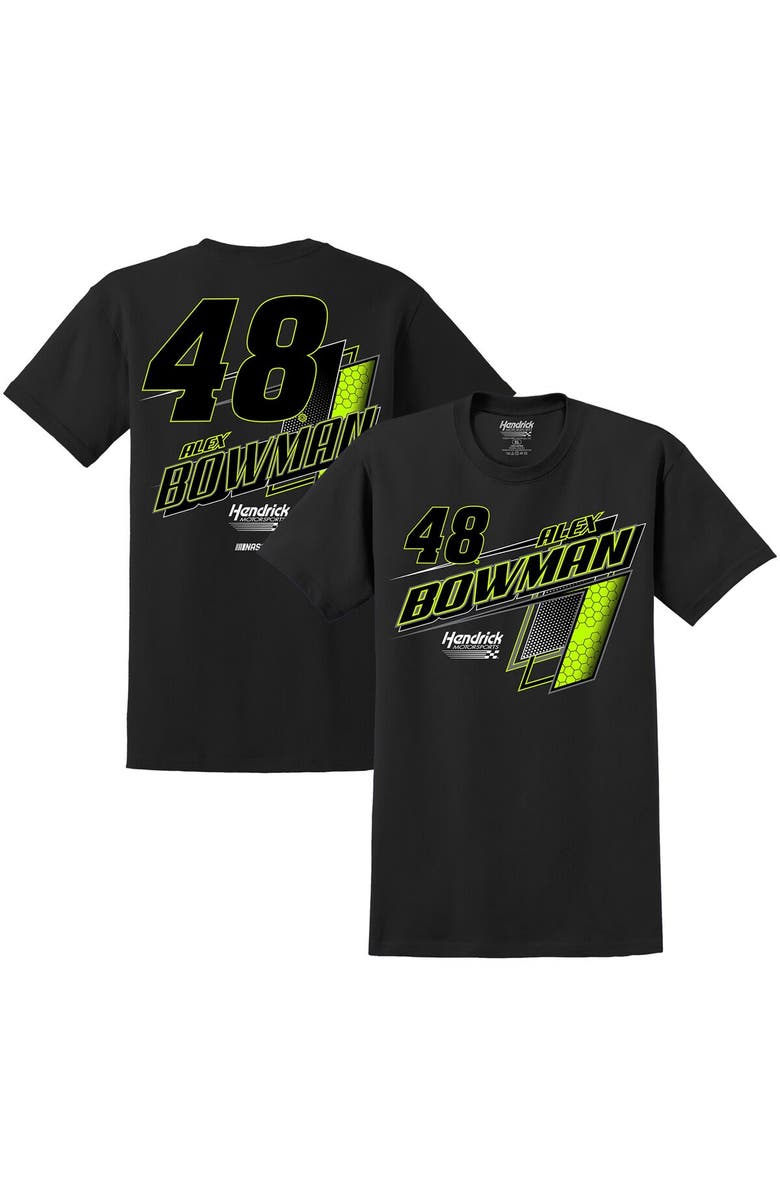 HENDRICK MOTORSPORTS TEAM COLLECTION Men's Hendrick Motorsports Team Collection  Black Alex Bowman Lifestyle T-Shirt, Alternate, color, 