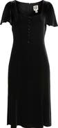 Anne Klein Flared Sleeve Velvet Dress