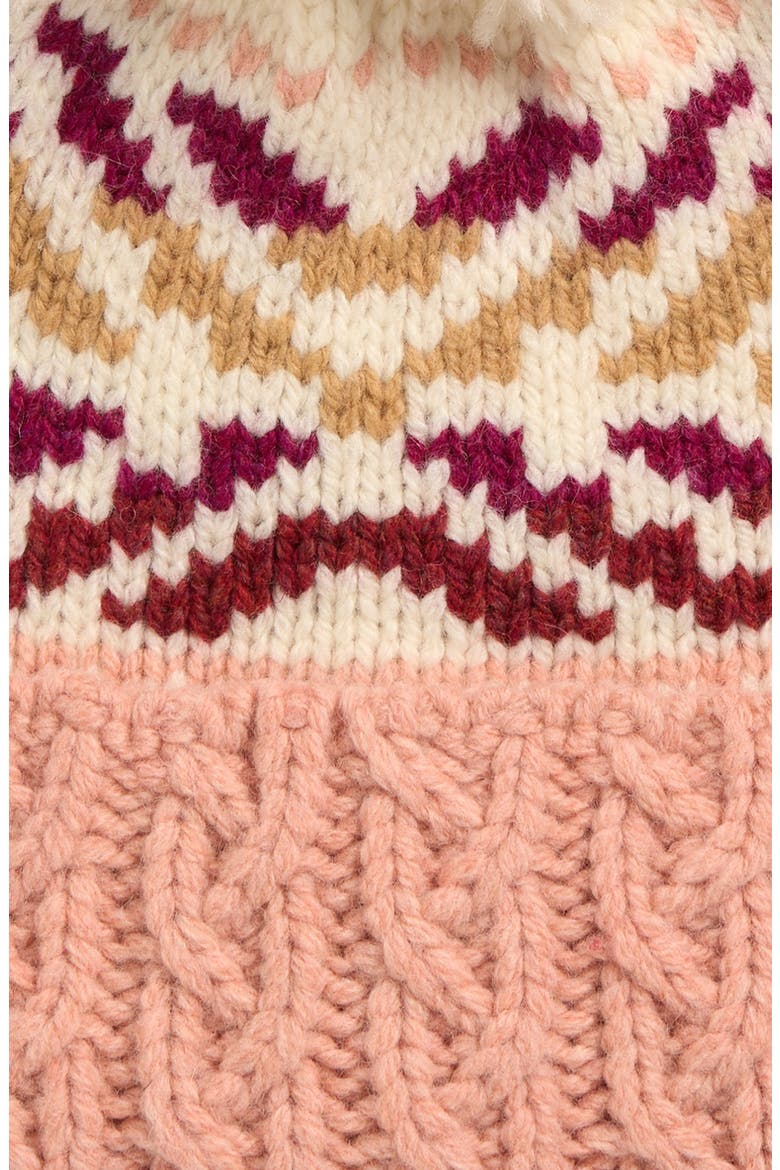 Mountain Fair Isle Pompom Beanie, Alternate, color, MISTY ROSE