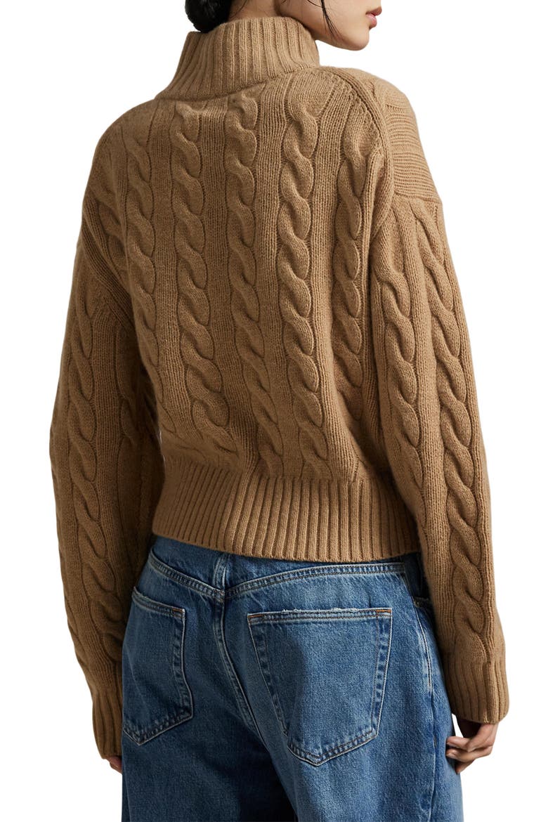 Wool & Cashmere Half Zip Pullover, Alternate, color, CL CAM MEL