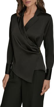 Donna Karan New York Wrap Charmeuse Shirt
