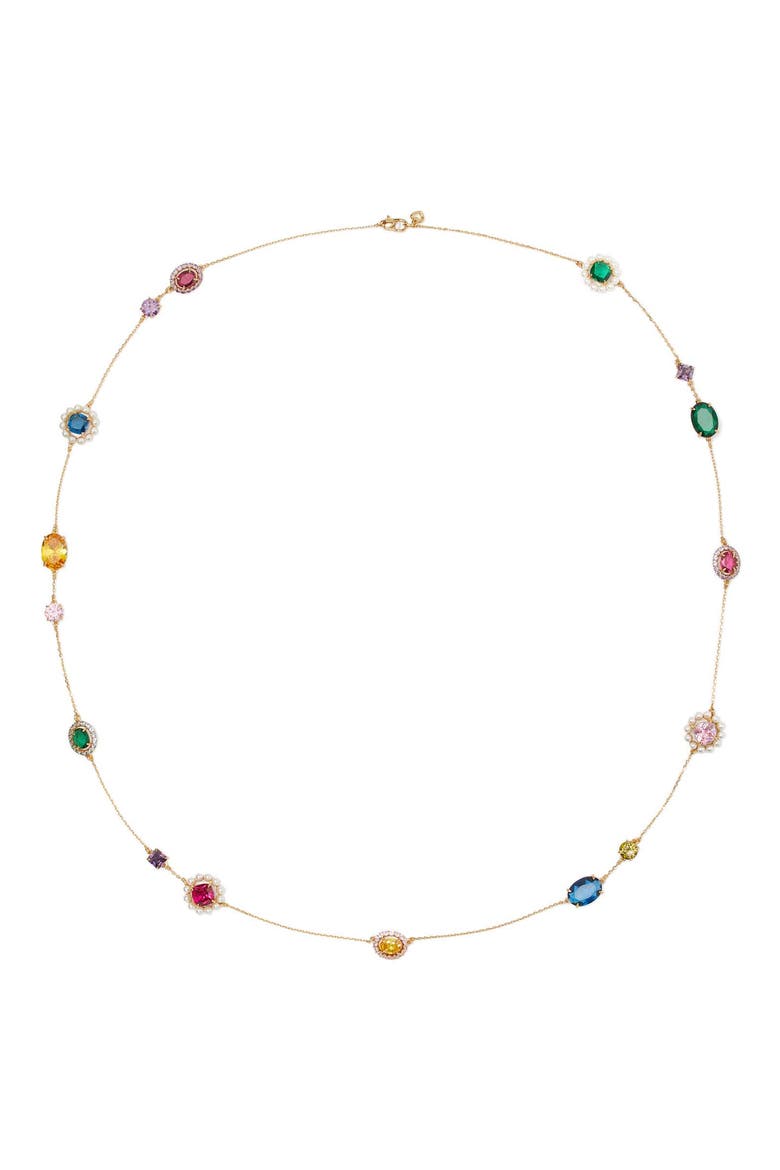Scatter Station Chain Long Necklace, Main, color, YELLOW GOLD MULTI