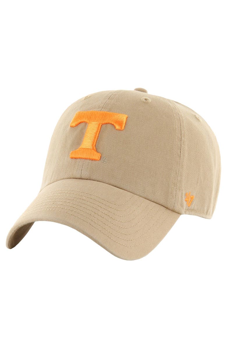 '47 Men's '47 Khaki Tennessee Volunteers Vintage Clean Up Adjustable Hat, Main, color, 