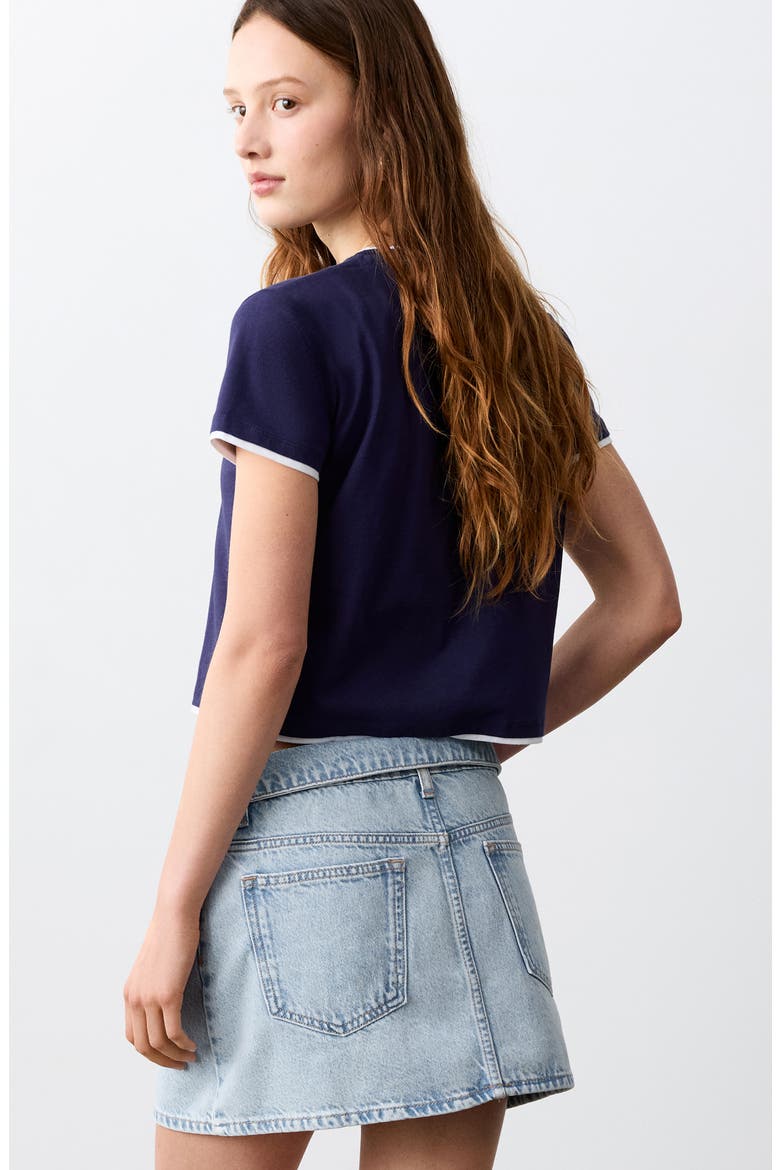Denim Miniskirt, Alternate, color, BLEACH BLUE