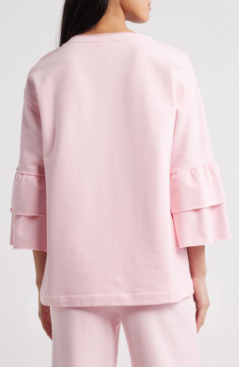 Anne Klein French Terry Tiered Sleeve Top, Alternate, color,