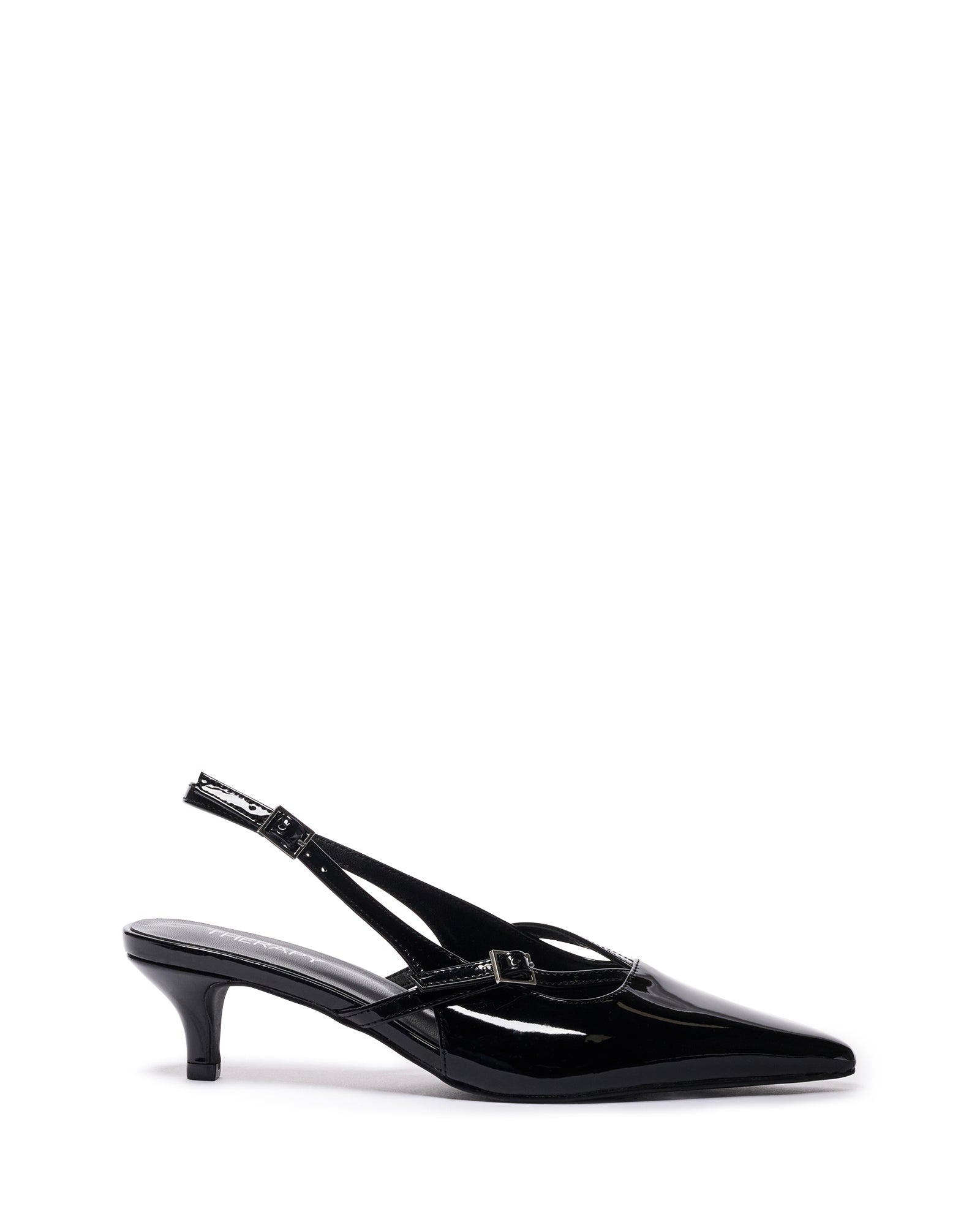Therapy Australia Irving Slingback Pointed Toe Heel, Alternate, color, Black Patent Pu