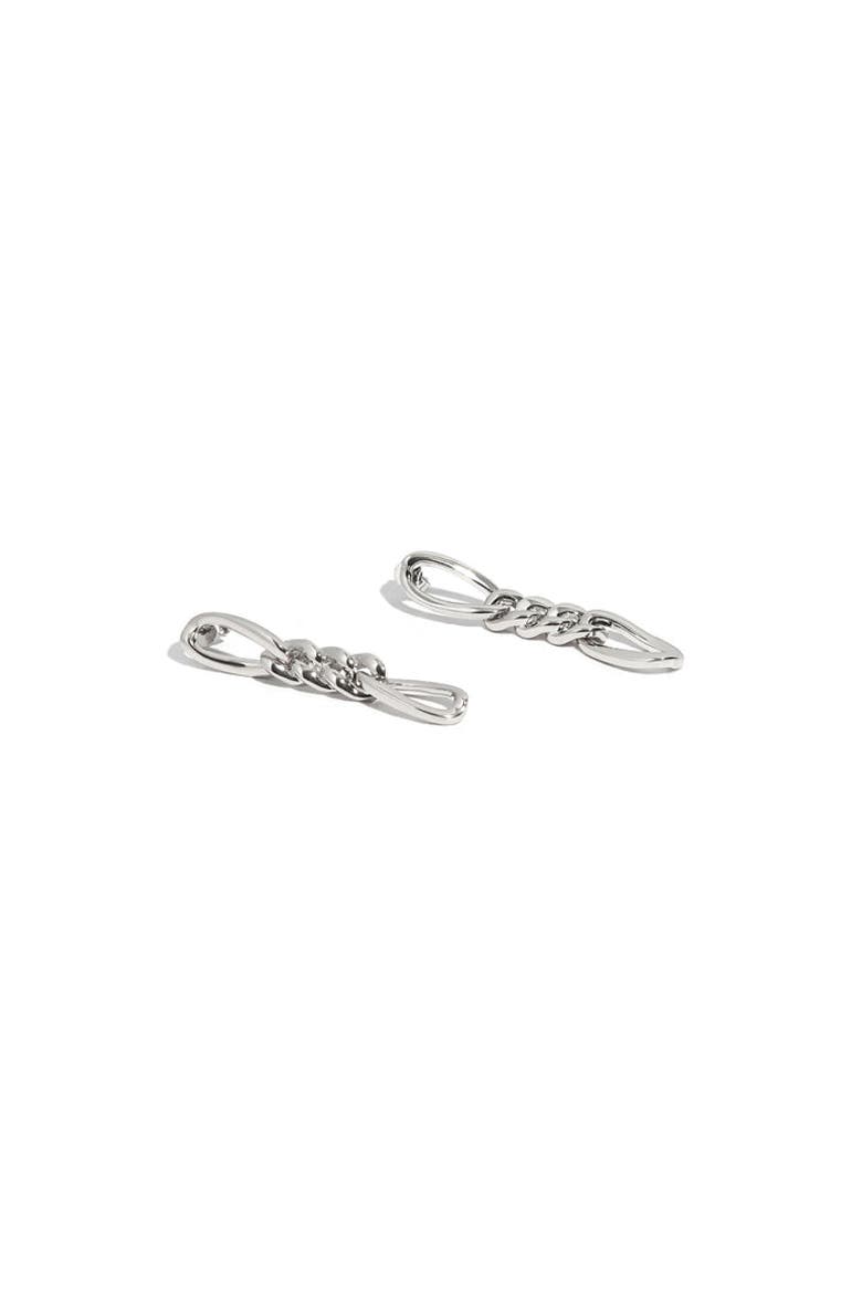 Figaro Earrings, Main, color, White Gold