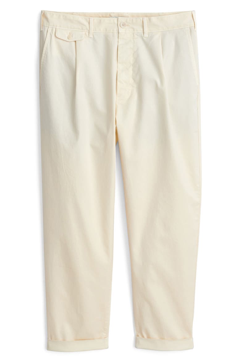 Standard Pleated Straight Leg Chinos, Alternate, color, OAT MILK